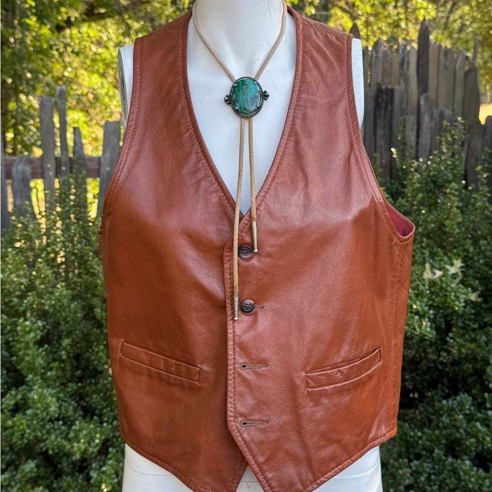 Vintage Brown Leather Vest